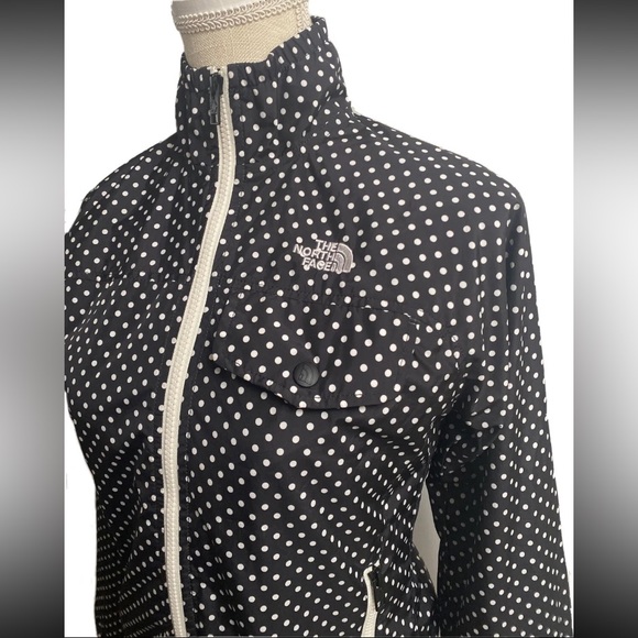 THE NORTH FACE Jacket Black Polka Dot Women's Windbreaker Size XS Ahuy Worn Once - Picture 4 of 10